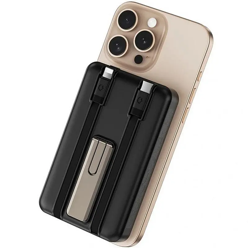 Портативне ЗП Power Bank Wi-P056 22.5W+PD20W із БЗП+iWatch з кабелем 10000 mAh Black Wiwu teh0029380
