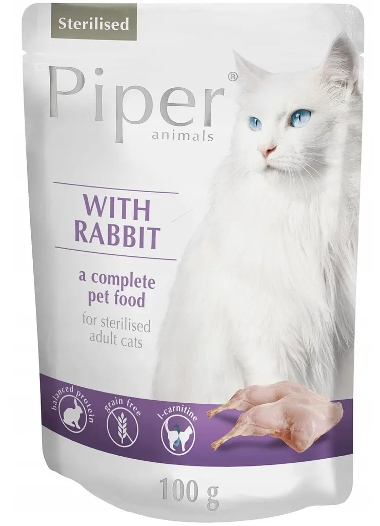 Вологий корм для стерилізованих котів пауч Dolina Noteci Piper Sterilised Rabbit із кроликом 100 г