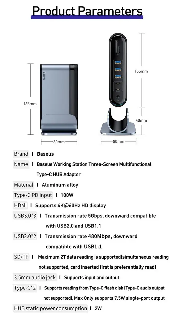 Хаб-концентратор Baseus Working Station для Macbook 16в1 RJ45 Usb, VGA - фото 8