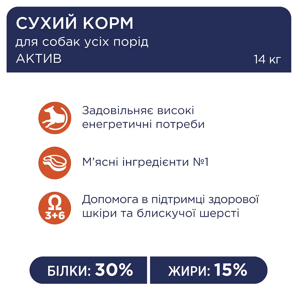 Сухий корм для собак Club 4 Paws Преміум. Актив 14 кг(UP) (4820215366274) - фото 3