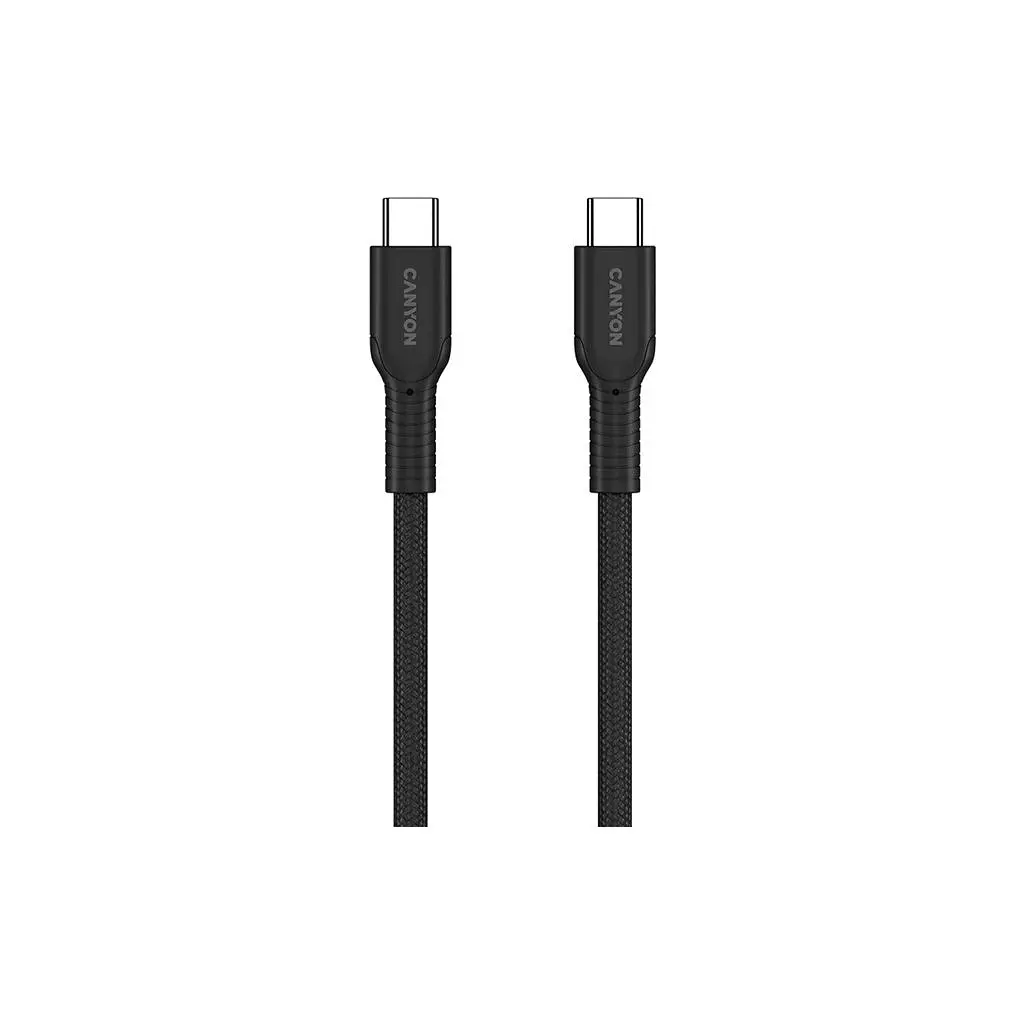 Дата кабель USB-C to USB-C 1.0m OnWire 60CL C-C 60W COLOR Braided 1m Black Canyon (CND-CCAP60AB10B) - фото 3