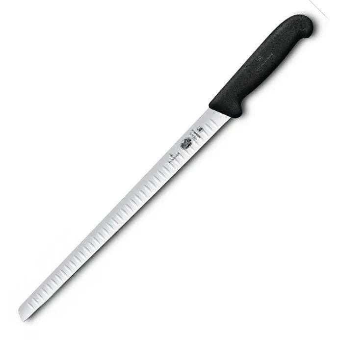 Кухонний ніж Victorinox Fibrox Salmon Flex лезо 30см ріфл. з чорн. ручкою