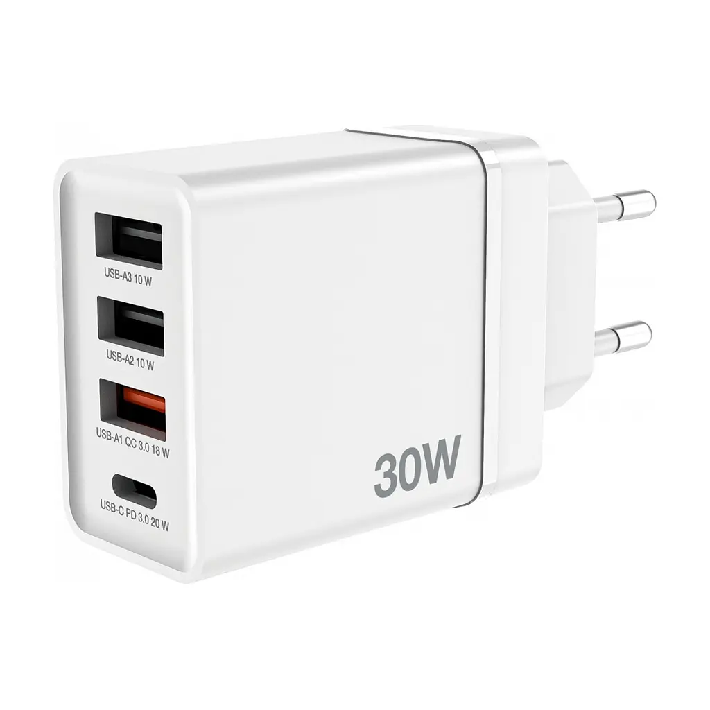 Зарядний пристрій Verbatim USB 30W PD3.0 4-ports white (49701) - фото 4