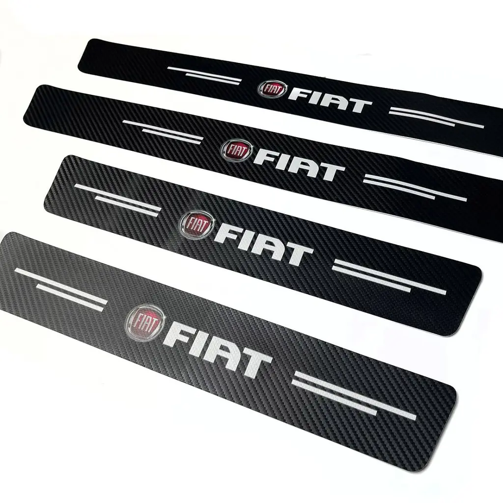 Захисна плівка накладка на пороги для Fiat Чорний Карбон 4 шт - фото 3