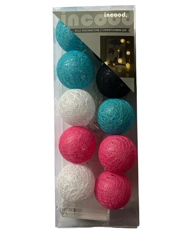 Гирлянда тайская Cotton Balls 10 led, длина 180см на батарейках АА - фото 2