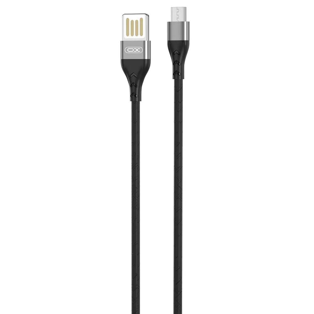 USB Кабель XO NB188 MicroUSB Double-sided 2.4A 1.0m Сірий