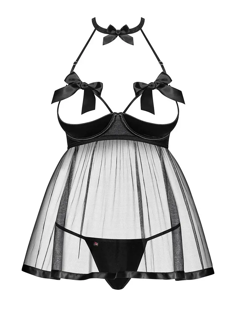 Комплект білизни Obsessive Delishya L/XL чорний - фото 5