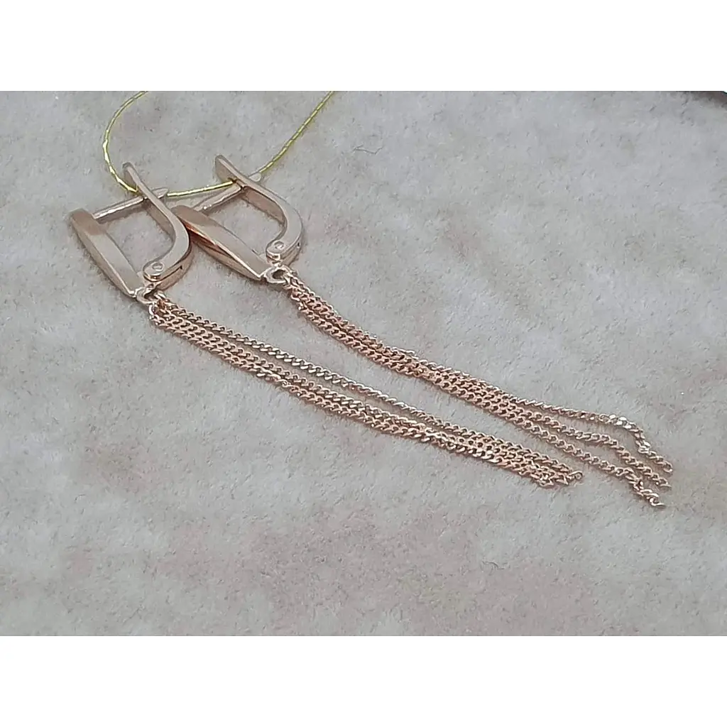 Золотые серьги-подвески Платон. 1С125/00Б - фото 5