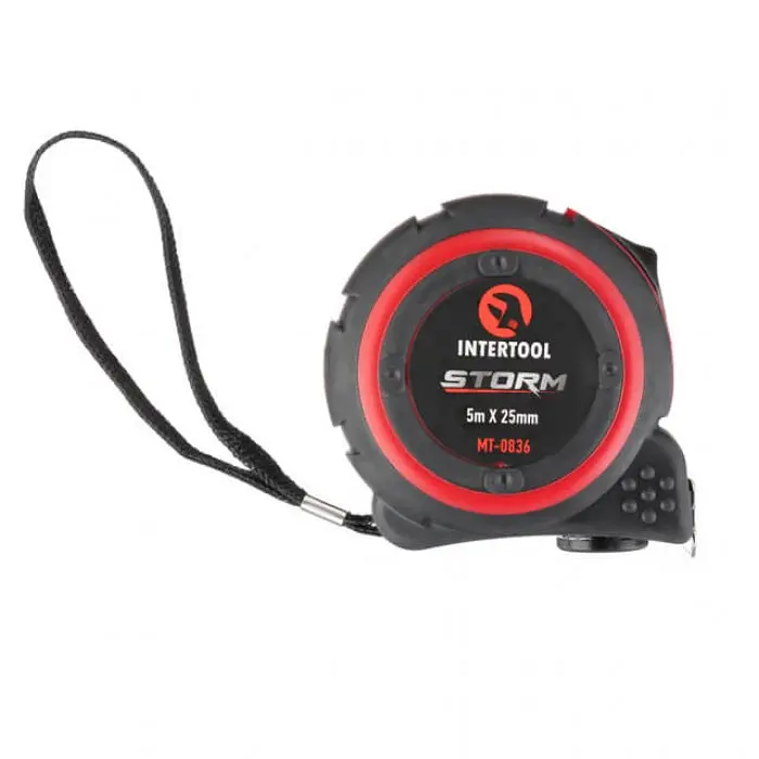 Рулетка зі сталевим полотном, покритим нейлоном, 5 м, 25 мм, STORM INTERTOOL MT-0836 - фото 2