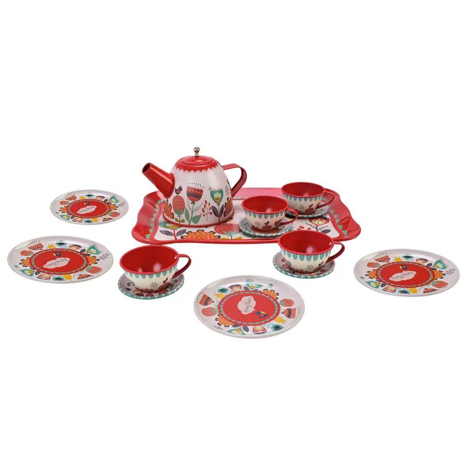 Дитячий набір посуду Tea set 620-C5 метал, 14 предметів - фото 3