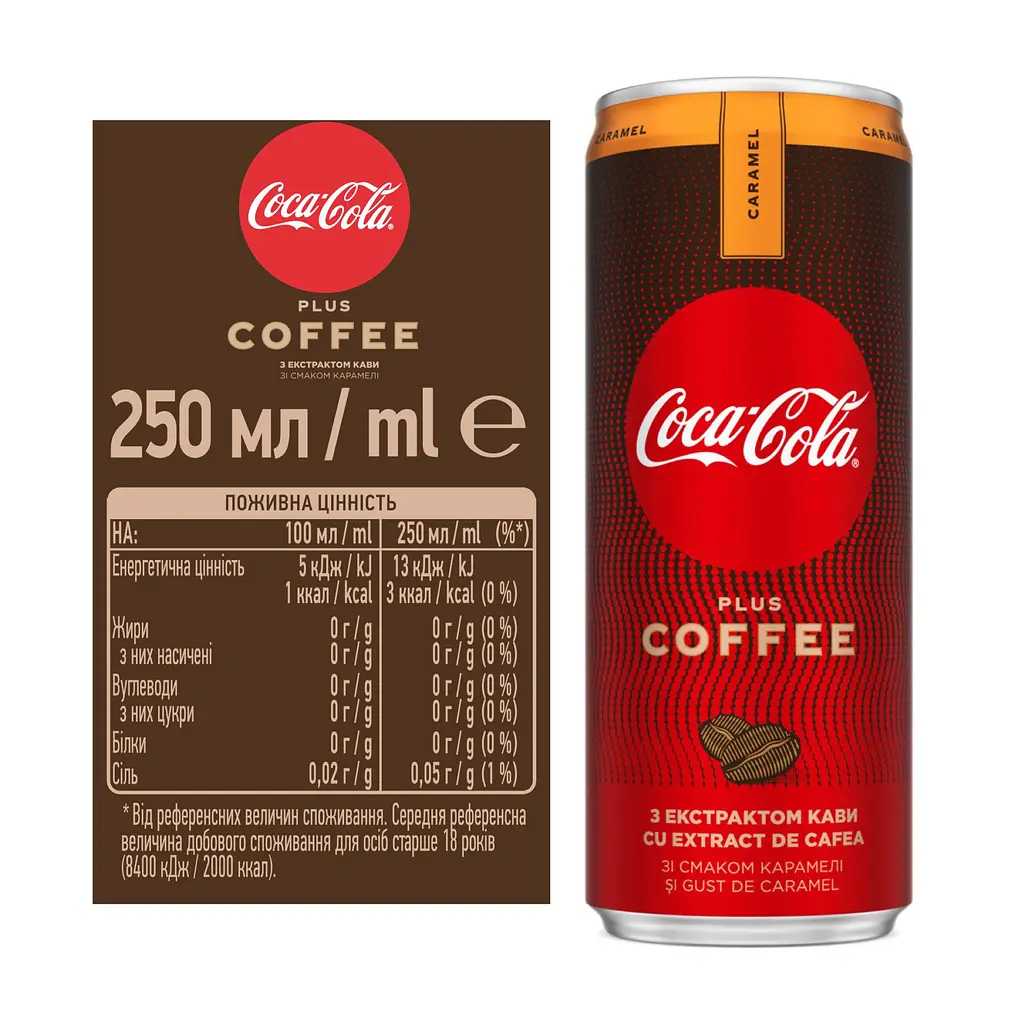 Напій Coca-Cola Plus Coffee Caramel 0.25 л (820207) - фото 2