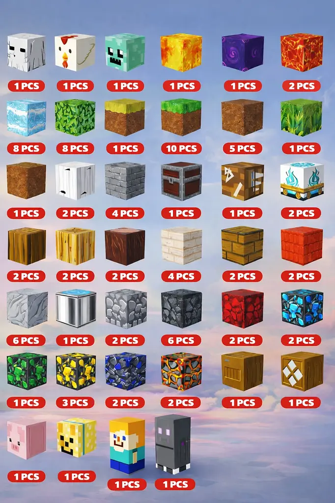 Магнітний конструктор Minecraft 100 шт по грі Майнкрафт Фортеця Mk001022.1 - фото 4