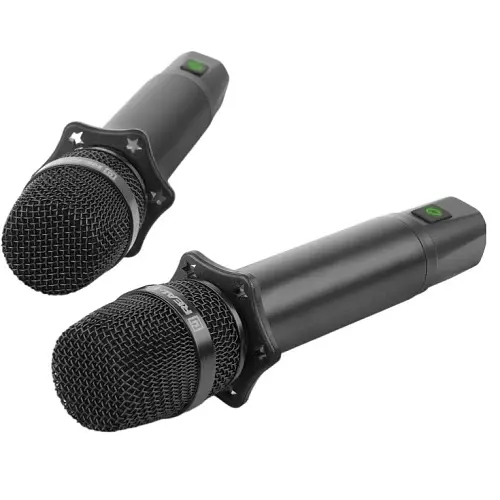 Мікрофон для караоке REAL-EL KM-850, Black, 6.35 мм jack, підключення бездротове, - 60 дБ, радіус дії до 25 м, 2 шт (EL121900002) - фото 5
