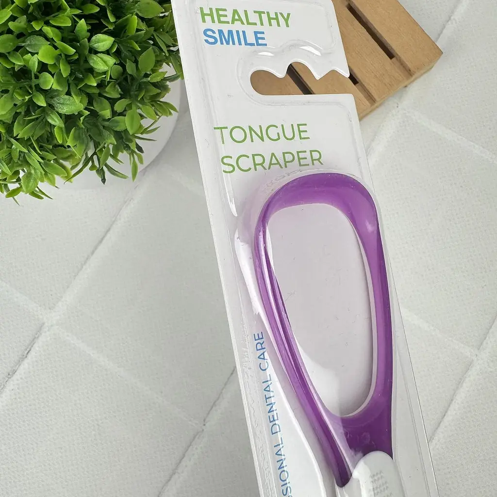 Скребок для очищення язика та свіжого дихання Healthy Smile, фіолетовий - фото 3
