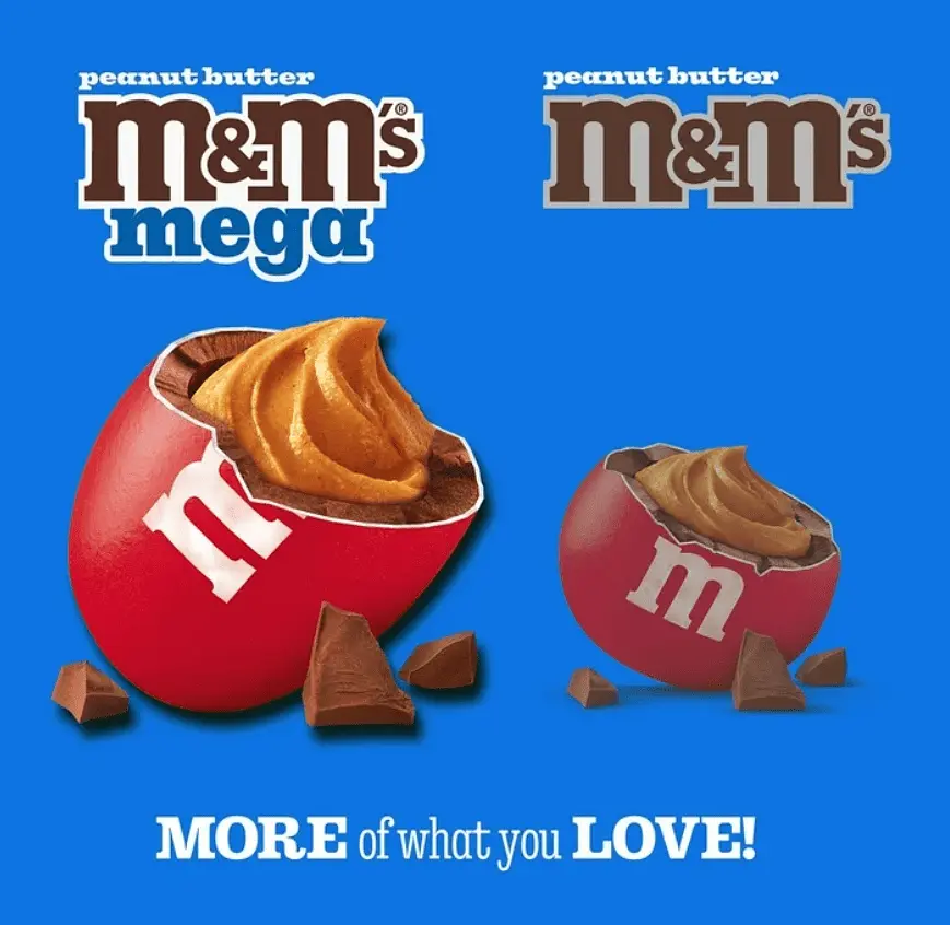 Драже M&M's Mega Peanut Butter Chocolate Candy 80.2г - фото 4