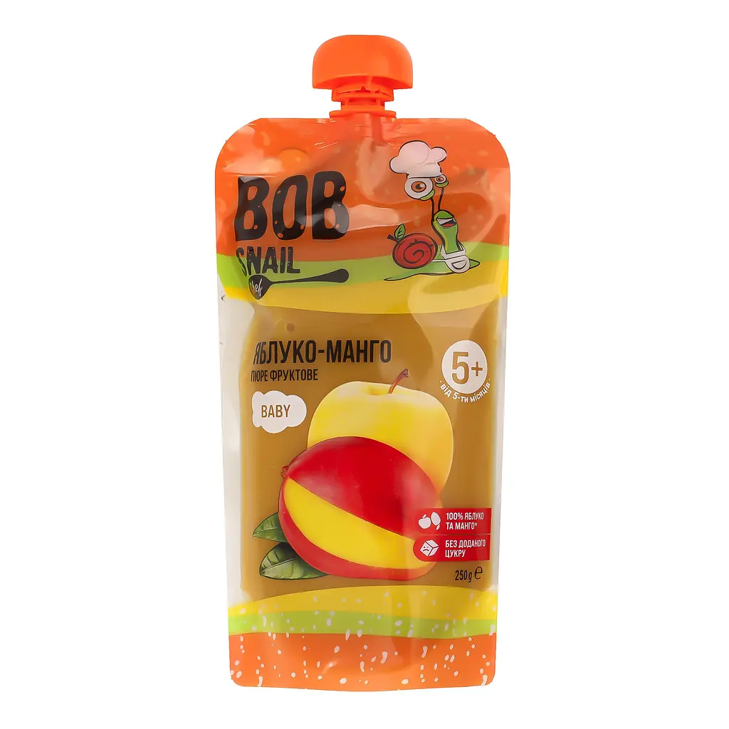 Пюре фруктове Bob Snail, Яблуко-Манго, 250 г (911681) - фото 2