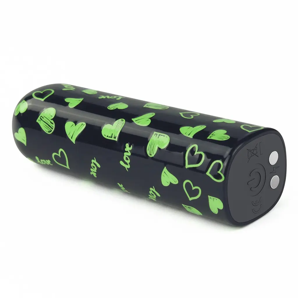 Вібратор для клітора Lovetoy Heart Massager Glow In The Dark 8.5 см чорний - фото 2