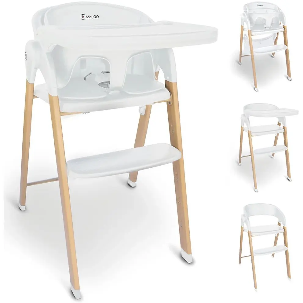 Стульчик для кормления BabyGO Levels 5 в 1 белый (51011) - фото 8