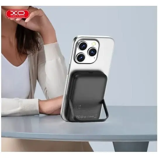 Внешний аккумулятор магнитный XO PR242 5000mAh Magnetic wireless 15W с ножкой подставкой U-shaped holder 6920680857241 - фото 3