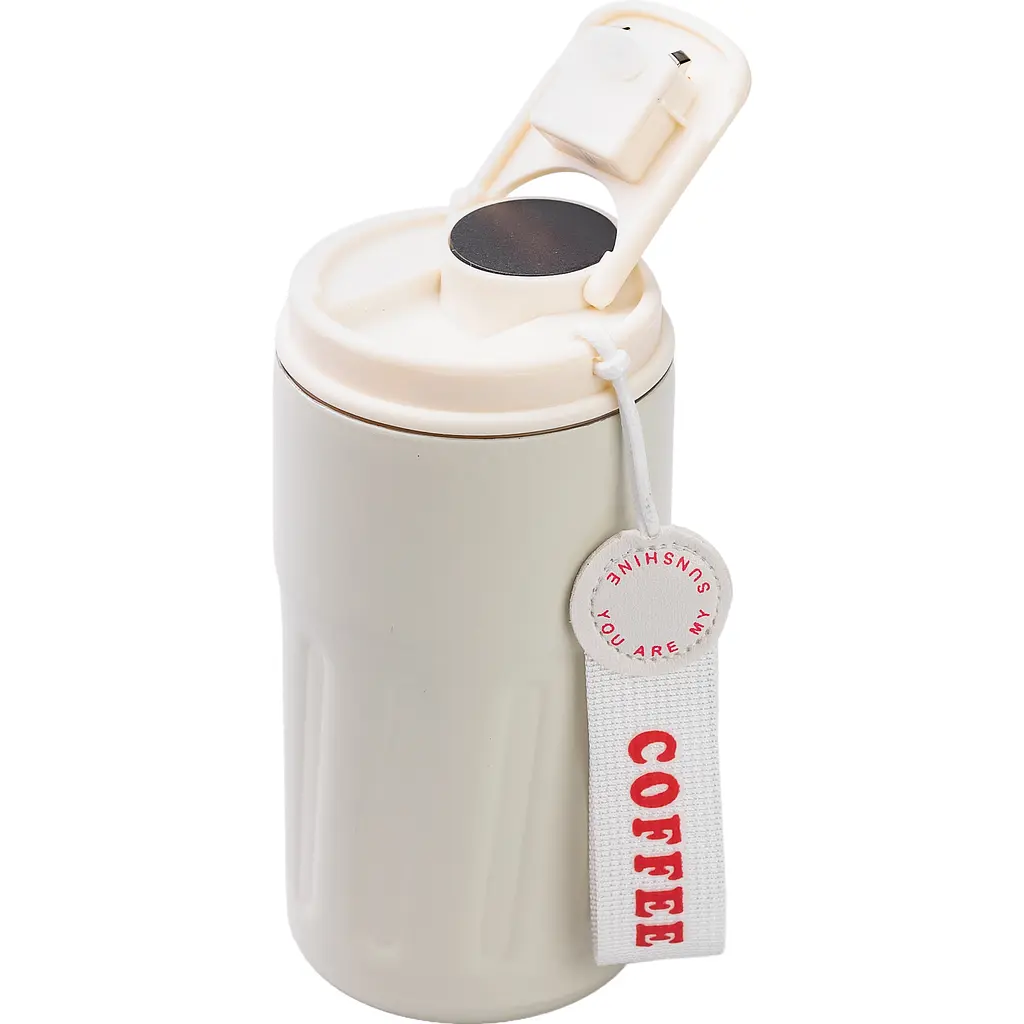 Термочашка Coffee 500 мл з датчиком температури, білий Yiwu HP-14-10W - фото 3