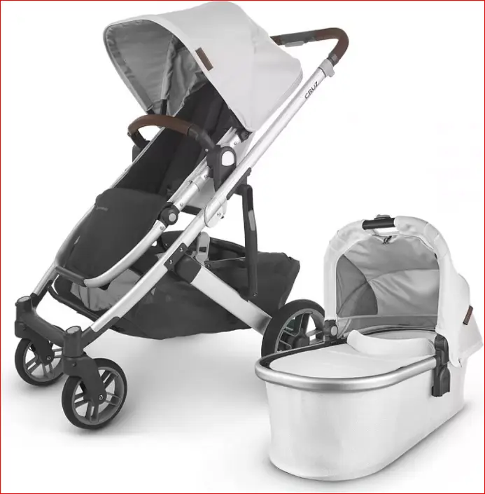 Универсальная коляска 2 в 1 UPPAbaby CRUZ 2, BRYCE (жемчужно-белый/серебристая рама/коричневая кожа) - фото 2