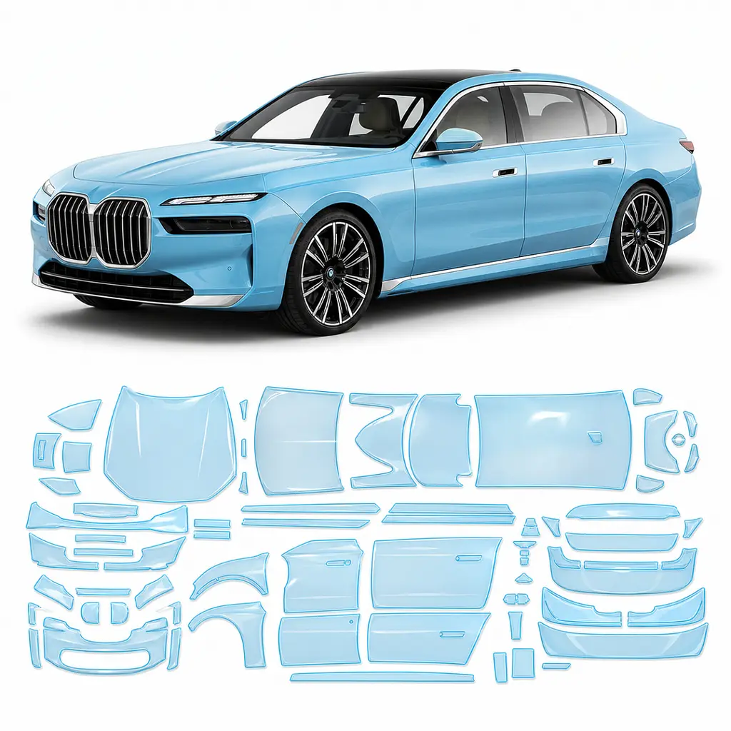 Антигравійна захисна бронеплівка за лекалами для BMW 7 Series G70 2022- повний кузов