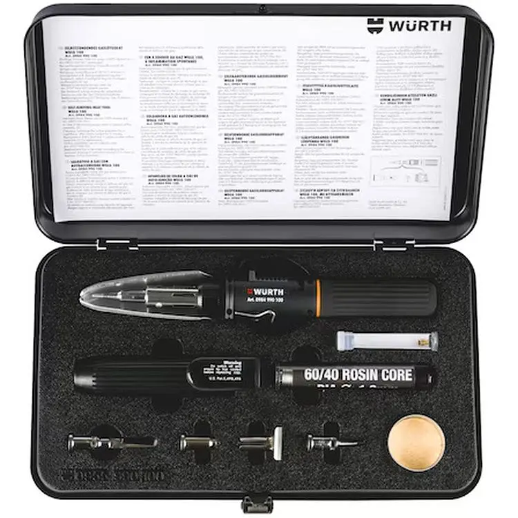 Газовий паяльник Wurth WгLг 100 з набором насадок (0984990100)