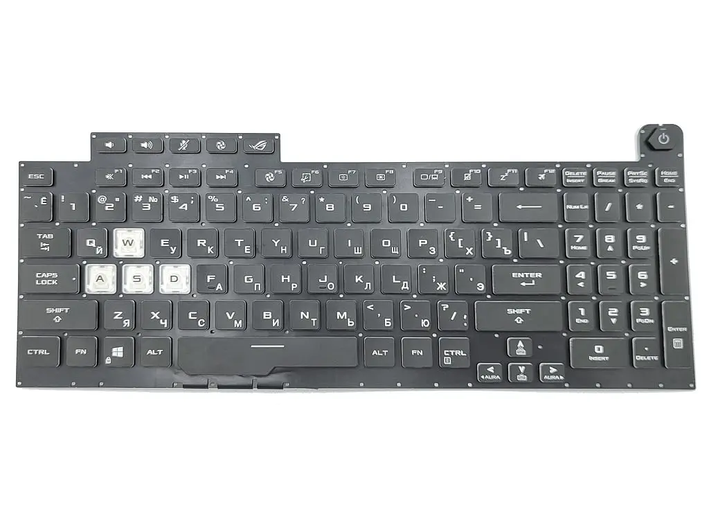 Клавіатура для ноутбука ASUS G731 G731GW G731GT G731GU G731GV (RU чорна з RGB підсвічуванням) Оригінал. - фото 3
