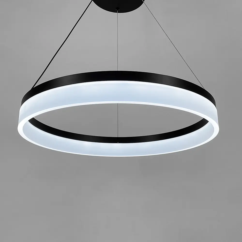 Современная LED люстра в черном каркасе Ø 80 см Ст. M 2702-800 BK | Line F - фото 6