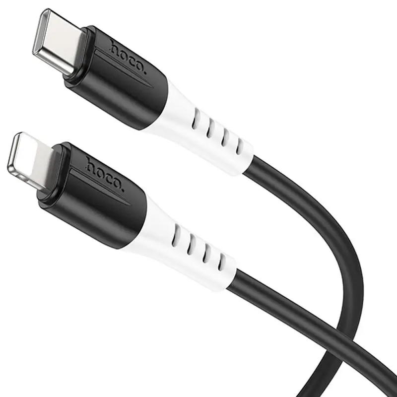 Дата кабель Hoco X82 Silicone Type-C to Lightning 20W (1m) Black - фото 2