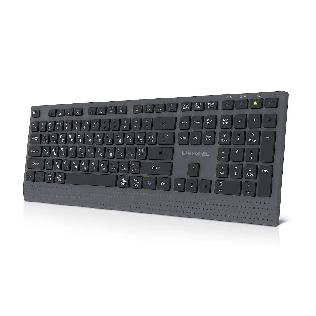 Клавіатура REAL-EL RK-715W Wireless/Bluetooth Black/Gray (EL123100051) - фото 4