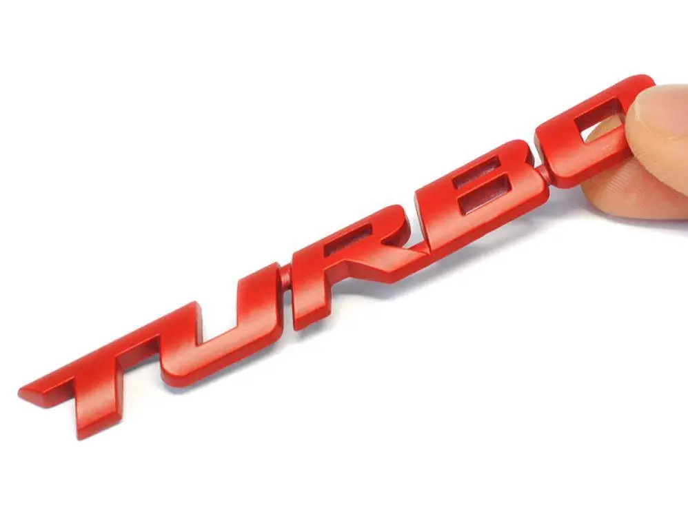 Емблема напис Turbo (Червона) 11х97 мм (на скотчі) - фото 3