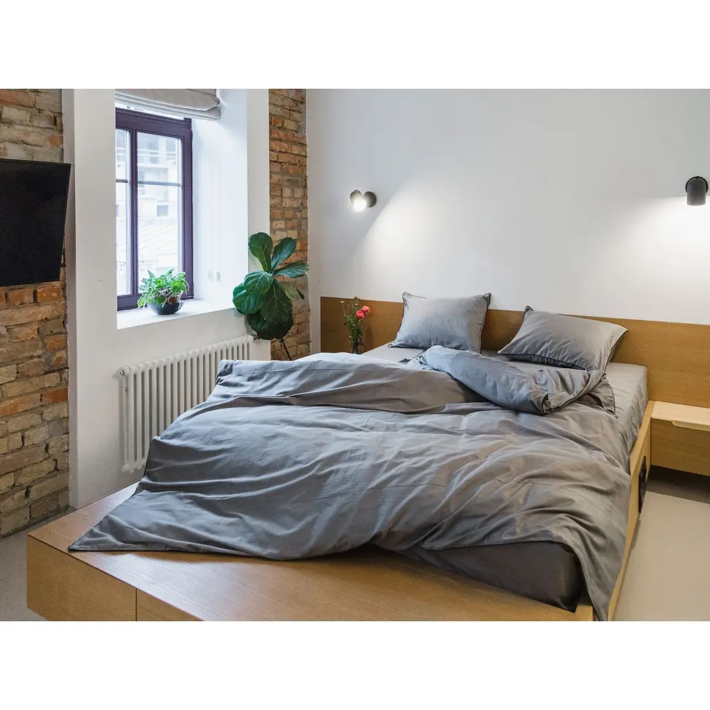 Комплект постельного белья Ecotton Premium Natural Grey евро сатин вышивка с кантом серый (25091) - фото 2