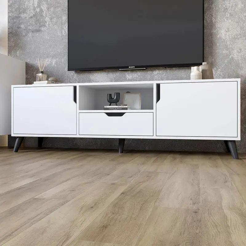 Комплект меблів для вітальні М-ЗОН Борн Німфея Альба (білий) 5 предметів з чорними ніжками (MZN-031075) - фото 13