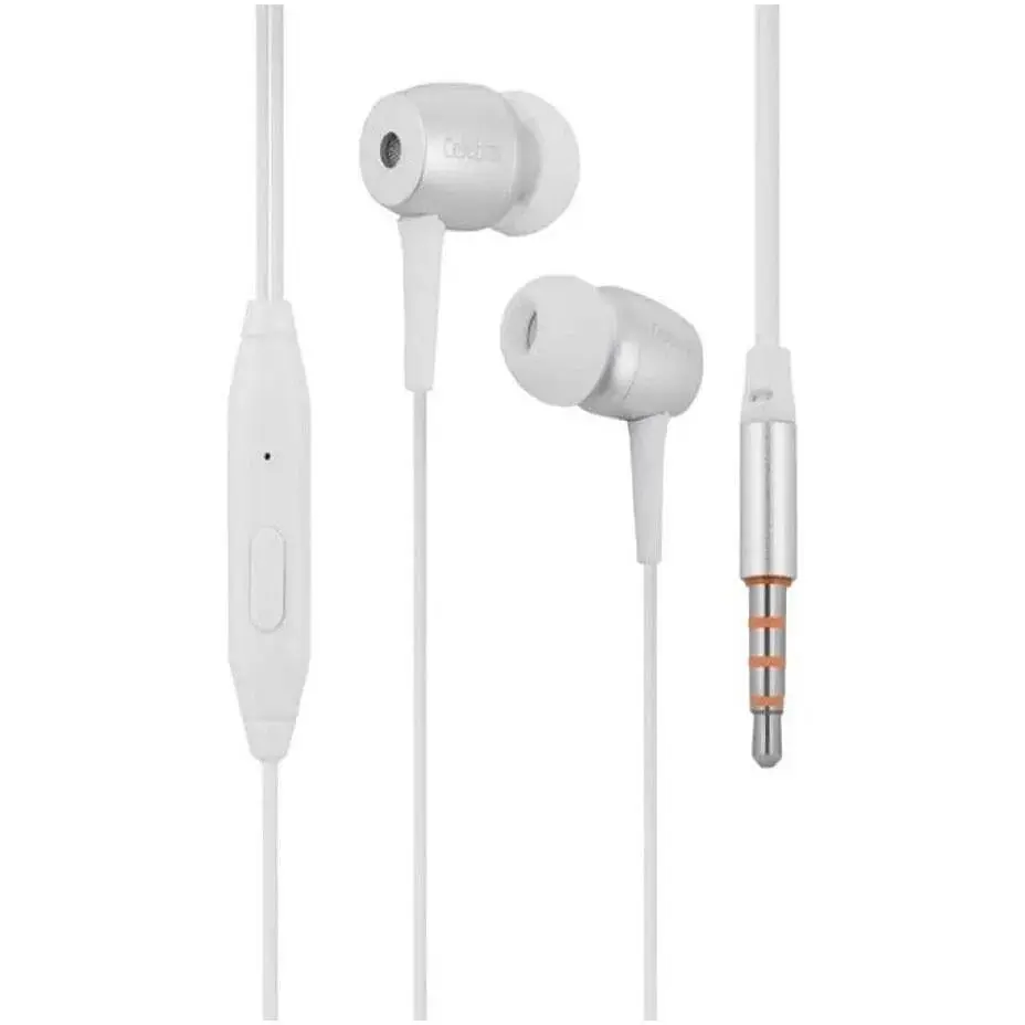 Наушники Celebrat G1 3.5 мм проводные с кнопками белые - фото 2