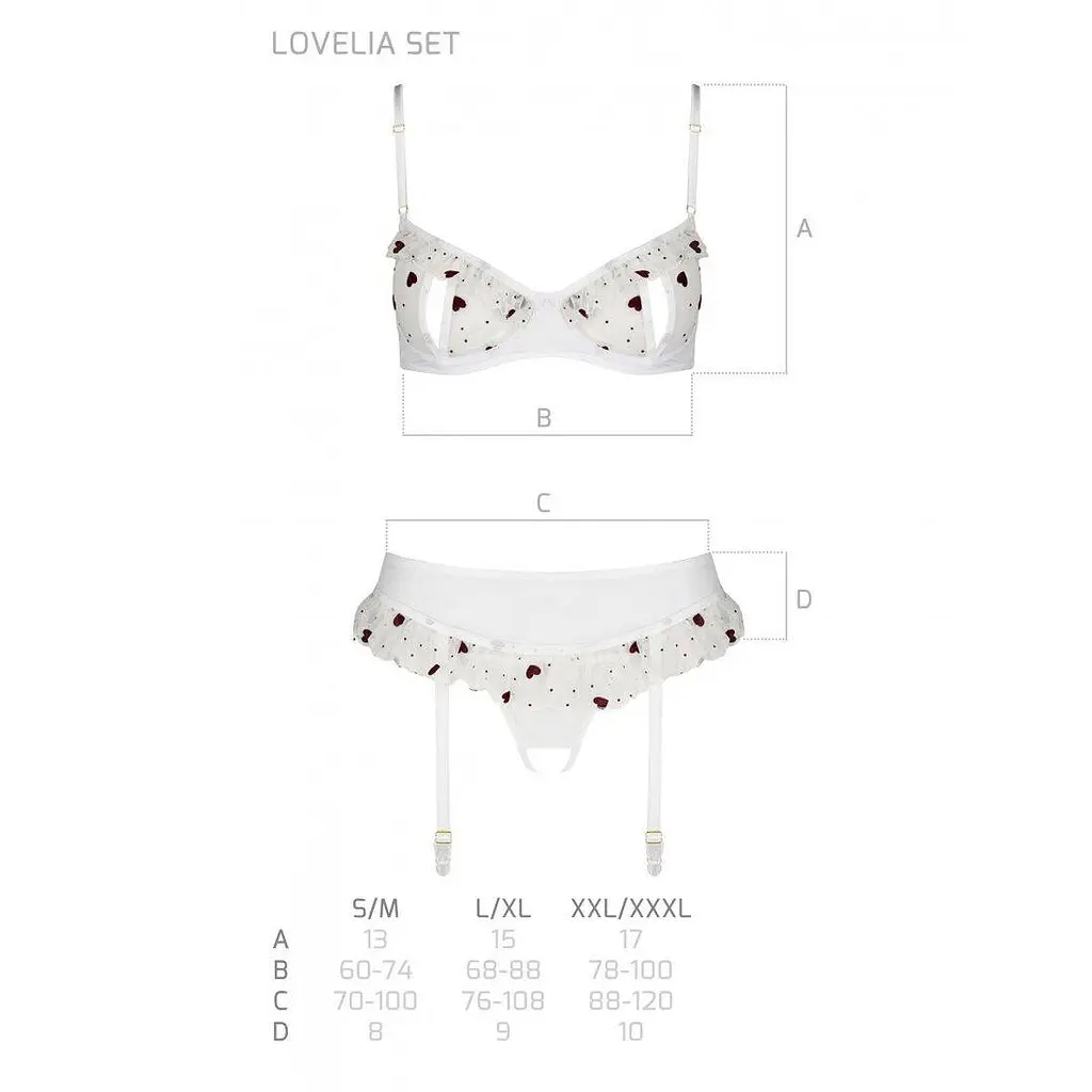 Сексуальный комплект с поясом для чулок Passion LOVELIA Set white L/XL - фото 7