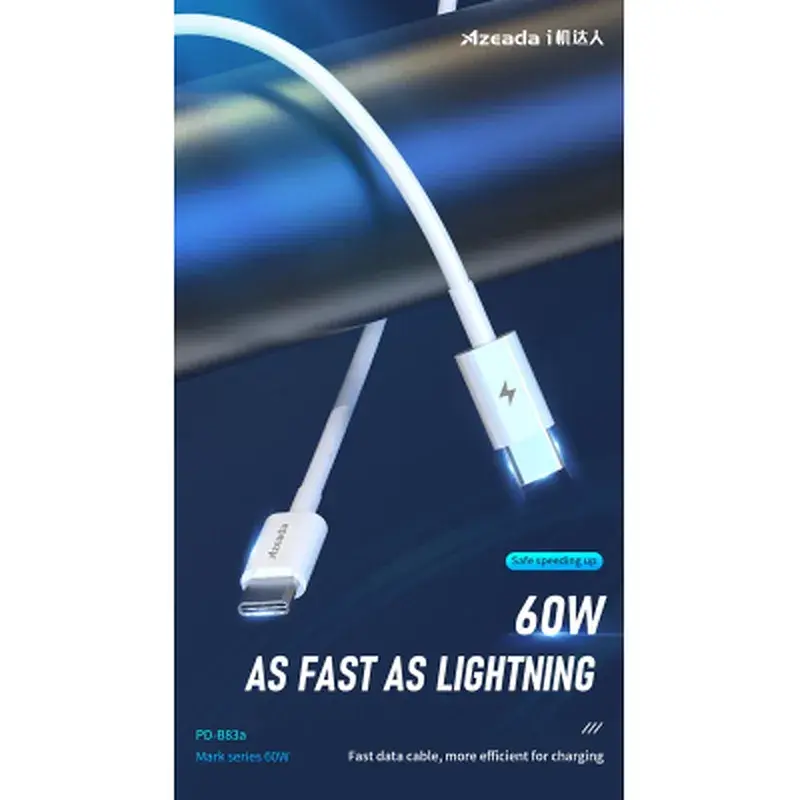Дата кабель USB-C to USB-C 1.0m PD-B83a 60W Proda (PD-B83a-WHT) - фото 2
