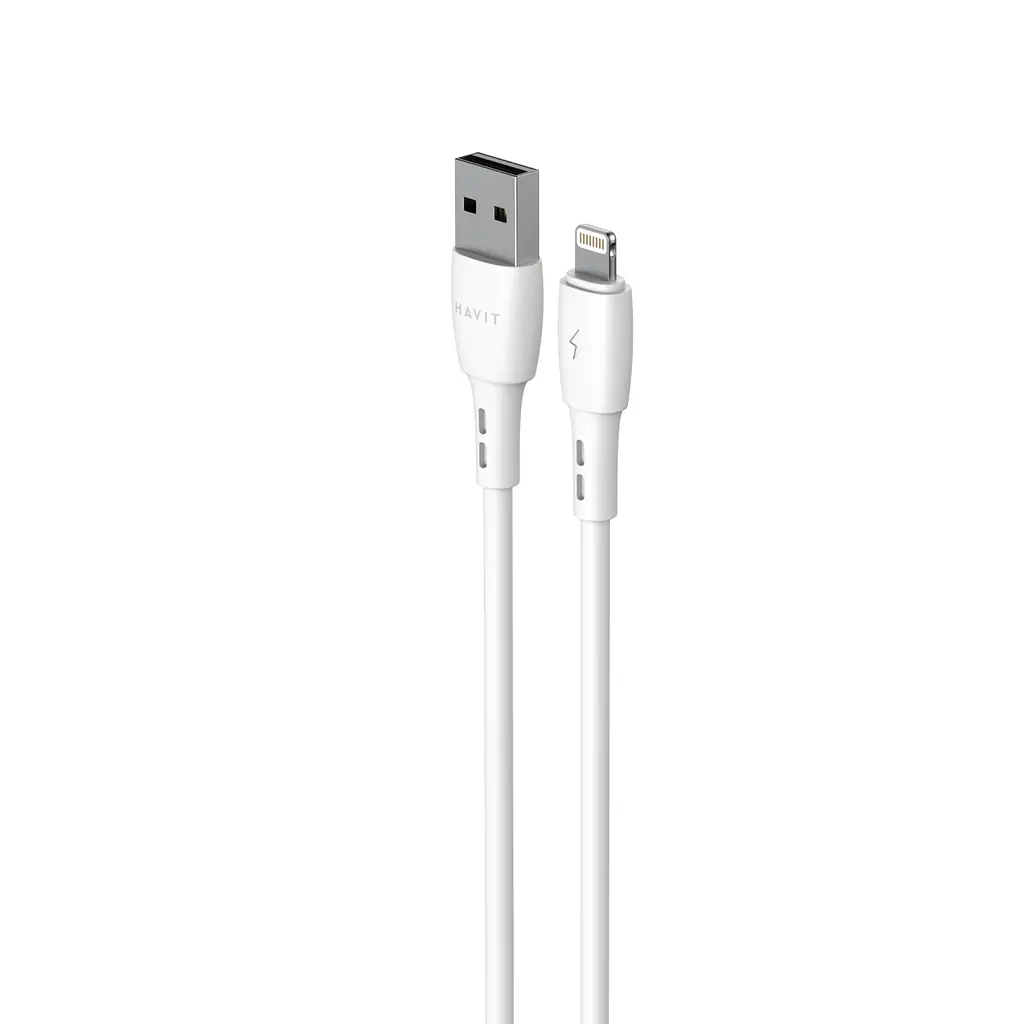 Кабель USB - Lightning Havit CB619C-L 2.1A 2 м білий (HV-CB619C-L-WH) - фото 2