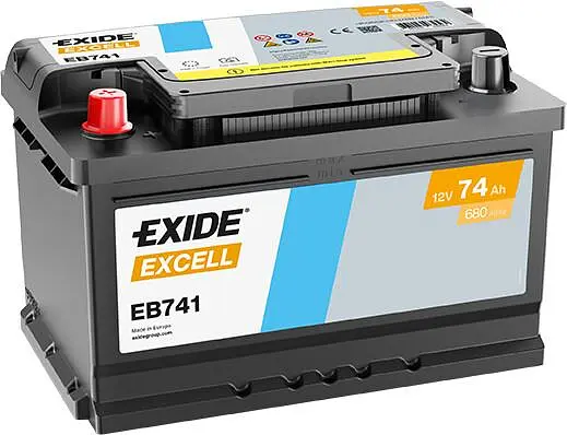 Автомобільний акумулятор EXIDE Excell 6СТ-74Ah Аз 680A (EN) EB741
