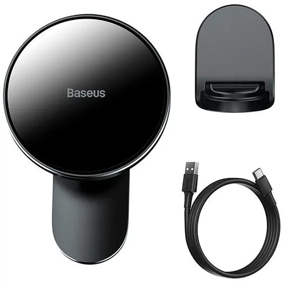 Автомобільний тримач холдер із БЗУ Baseus Big Energy MagSafe 10W WXJN-01 Black - фото 4