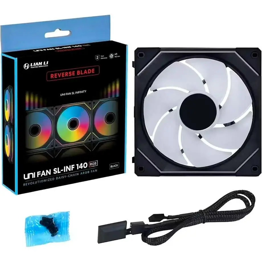 Вентилятор Lian Li Uni Fan SL-INF WIRELESS Reverse 140-1 Black (G99.14RSLIN1W1B.00) - фото 7