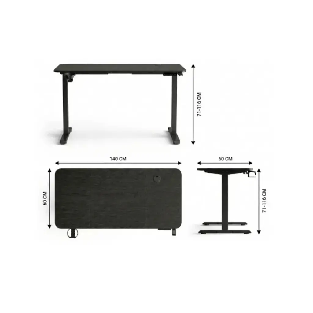Комп'ютерний стіл GT Racer TY-1451 Black (TY-1451 (140x60x71-116) Black) - фото 8