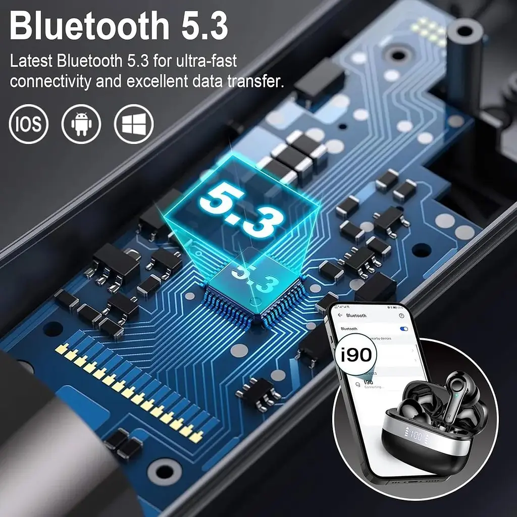 Бездротові навушники Owmsic Bluetooth 5.3 з 4 мікрофонами та шумозаглушенням ENC - фото 5