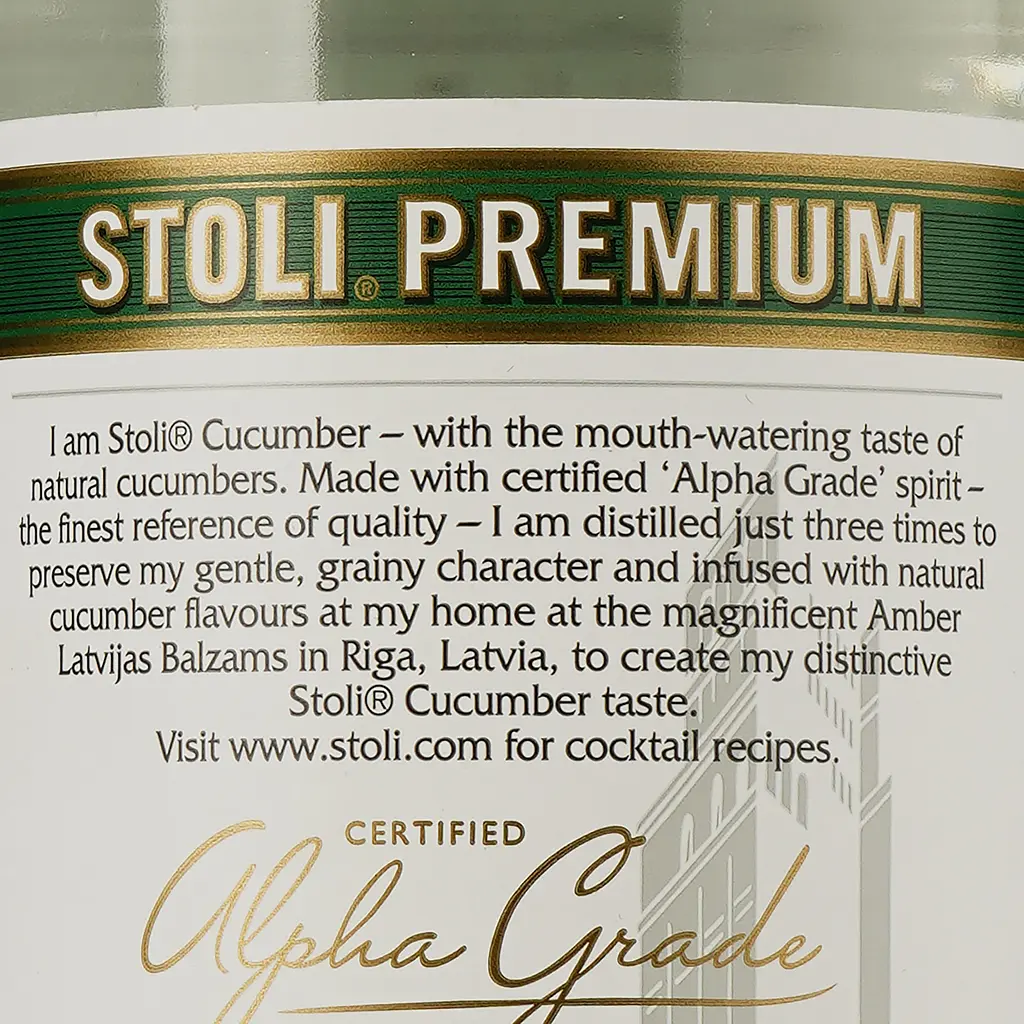 Горiлка Stoli Vodka Cucumber 37.5 % 0.7 л - фото 3