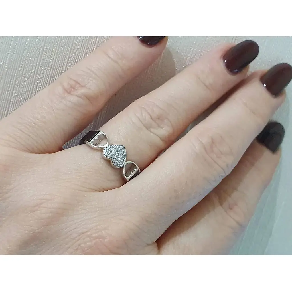 Срібне кільце Aurora з керамікою і фіанітами. С1101Ч 16,5 - фото 2