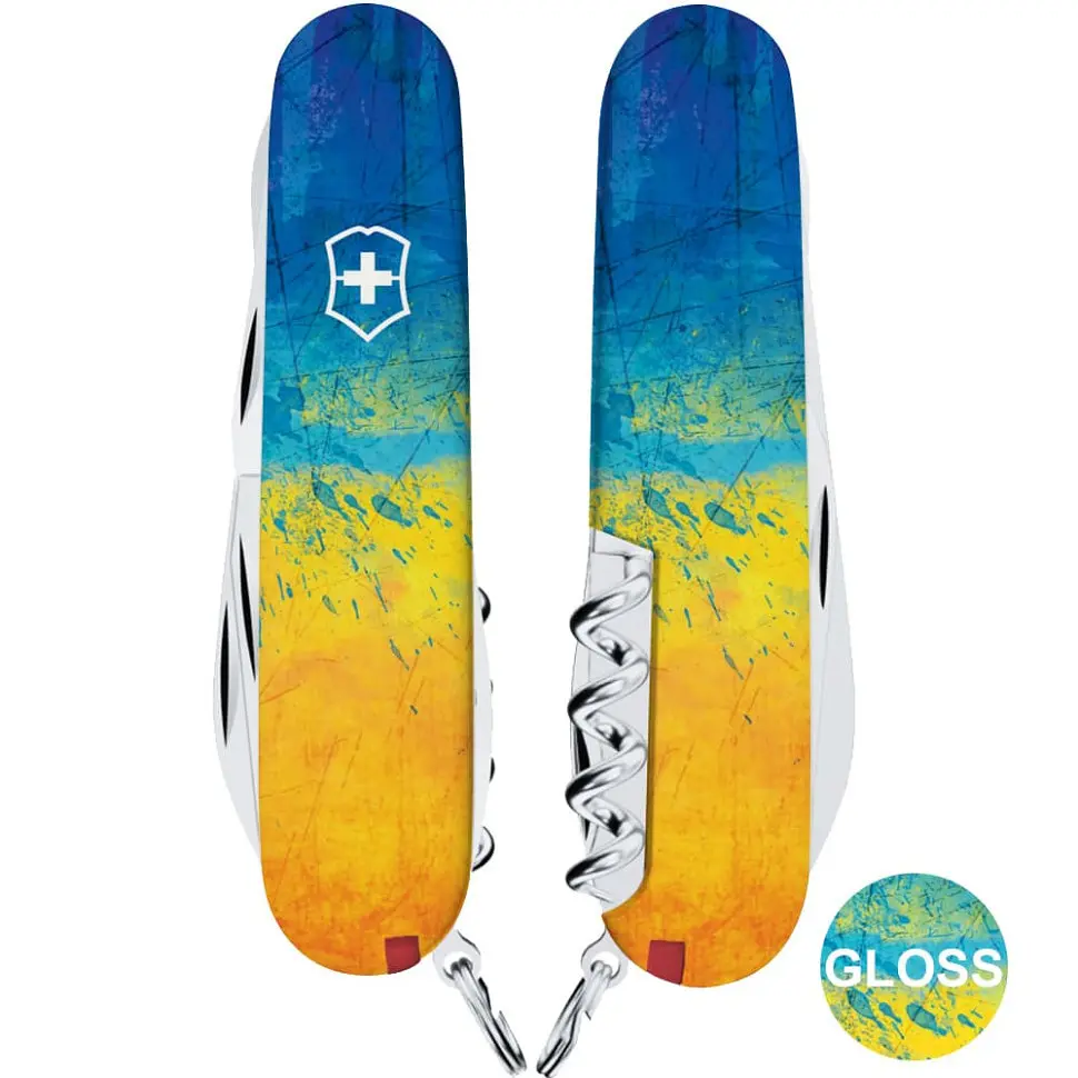 Ніж Victorinox Climber Ukraine 91мм 14функ Жовто-синій малюнок - фото 5