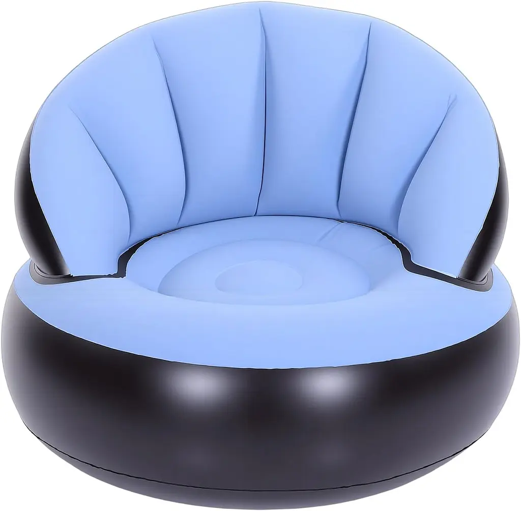 Надувне крісло AIR SOFA / Надувне велюрове крісло 80х80х67 см Блакитний - фото 3