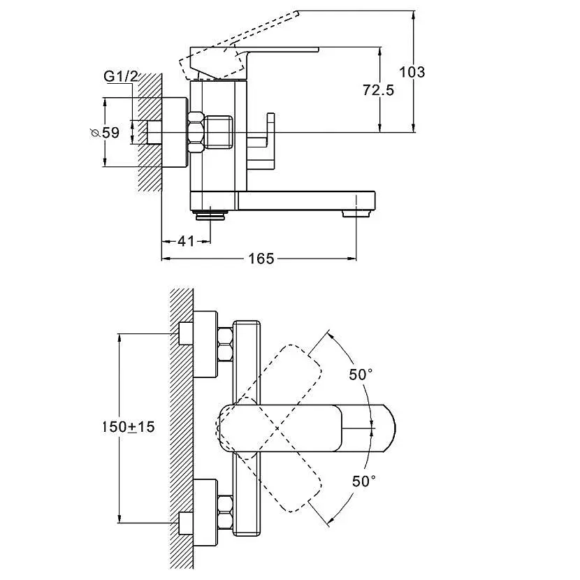 Змішувач для ванни Troya LEB3-A123Н одноважільний сатин 30412 - фото 2