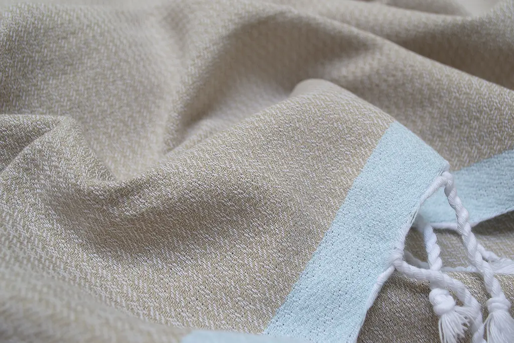 Рушник Barine Pestemal - Basak 95x165 Beige-Mint бежевий-ментоловий - фото 4
