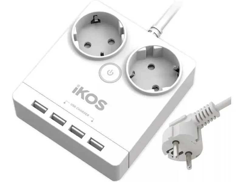 Мережевий фільтр Ikos F24S-U White (0005-CEF) - фото 2